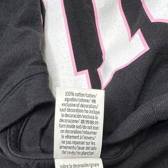 PINK Victoria's Secret Black Tee with Butterfly Graphic EUC XS/S - Picture 9 of 9